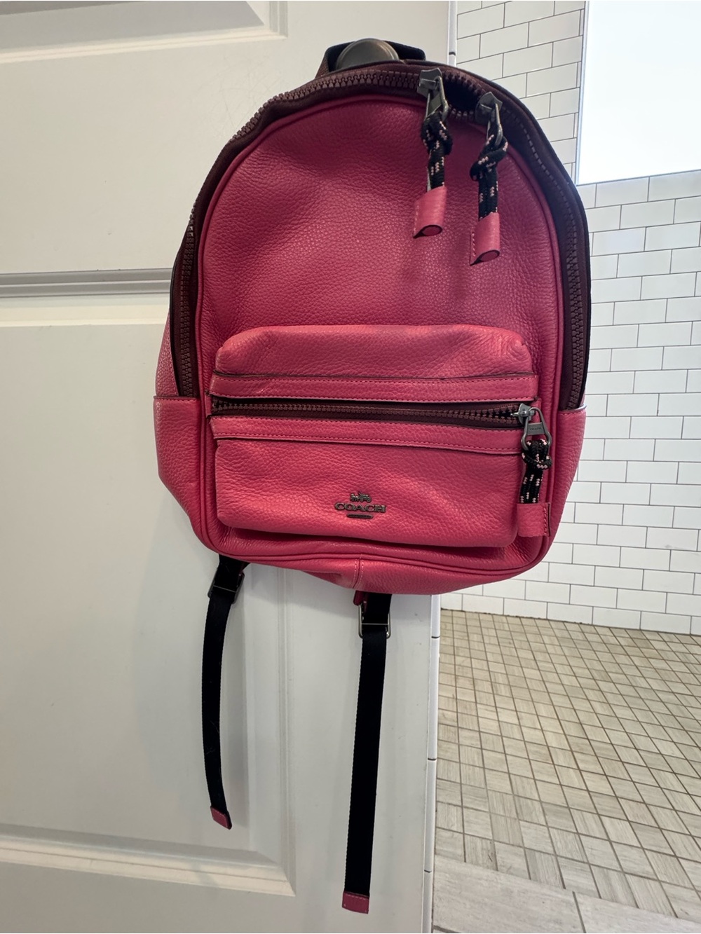 Coach Hot Pink Leather Mini Backpack